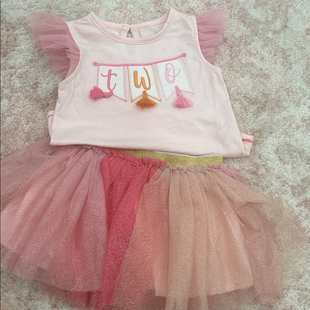 Mud Pie Pink and Gold Tulle